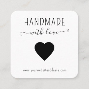 Handgemaakt met liefde hart QR Code Logo Social Me Vierkante Visitekaartje