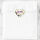 Handgemaakt Met Liefde hart stickers (naturals) (Tas)