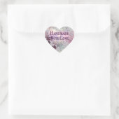 Handgemaakt Met Liefde hart stickers (roze) (Tas)
