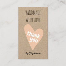 Handgemaakt met liefde Hartelijk dank Kraft Paper 