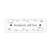 Handgemaakt met liefde harten label cadeau Label (Voorkant)