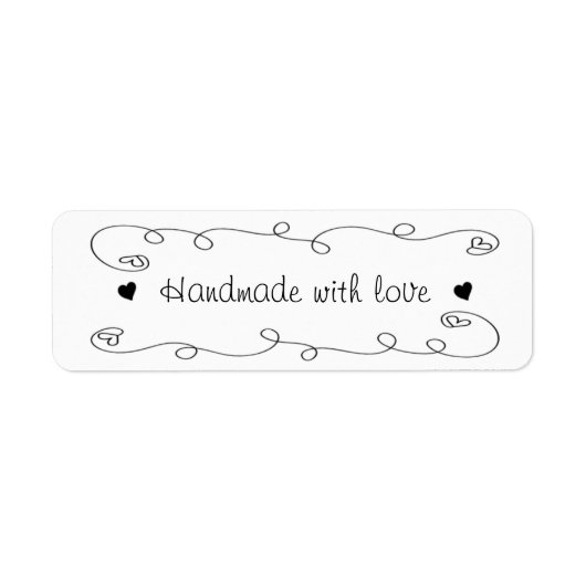 Handgemaakt met liefde harten label cadeau Label (Voorkant)