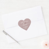 Handgemaakt met liefde harten naam roos taupe hart sticker (Envelop)