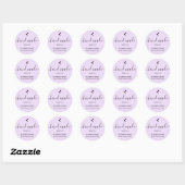 Handgemaakt met Liefde Hartnaam URL Lavendel Custo Ronde Sticker (Vel)