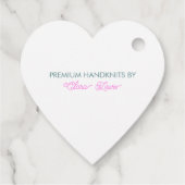 Handgemaakt met liefde - Hartvormig garen & Vlinde Bedankjes Labels (Achterkant)