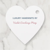 Handgemaakt met liefde - Hartvormig garen & Vlinde Bedankjes Labels (Achterkant)