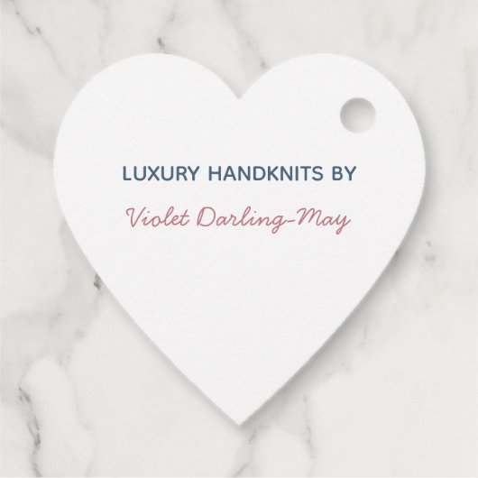 Handgemaakt met liefde - Hartvormig garen & Vlinde Bedankjes Labels (Achterkant)