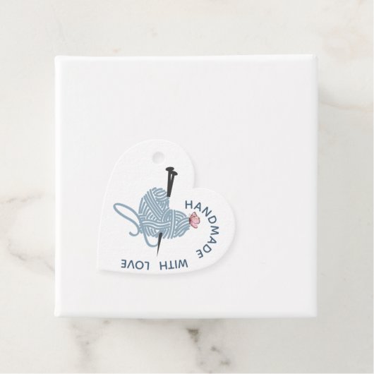 Handgemaakt met liefde - Hartvormig garen & Vlinde Bedankjes Labels (In situ)