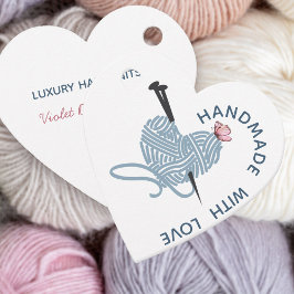 Handgemaakt met liefde - Hartvormig garen & Vlinde Bedankjes Labels