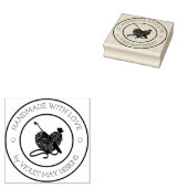 Handgemaakt met liefde - Heart Crochet Yarn Craft Rubberstempel (Gestempeld)