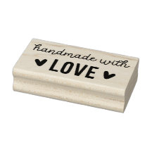 Handgemaakt met liefde houten rubberen stempel