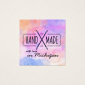 Handgemaakt met liefde in je [Locatie]-invoegkaart Vierkante Visitekaartjes (Voorkant)