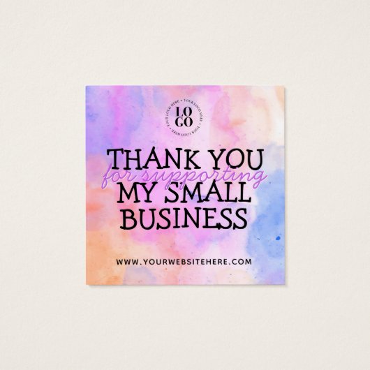 Handgemaakt met liefde in je [Locatie]-invoegkaart Vierkante Visitekaartjes (Achterkant)