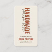 Handgemaakt met Liefde in Overmaatse Typografie Cr Visitekaartje (Voorkant)