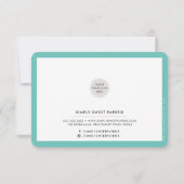 HANDGEMAAKT MET LIEFDE insert moderne chique mint  Bedankkaart (Achterkant)