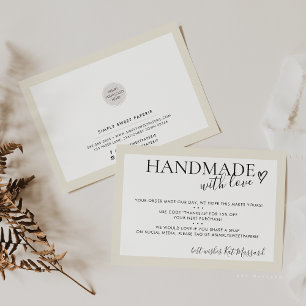 HANDGEMAAKT MET LIEFDE invoegen moderne chique ivo Bedankkaart