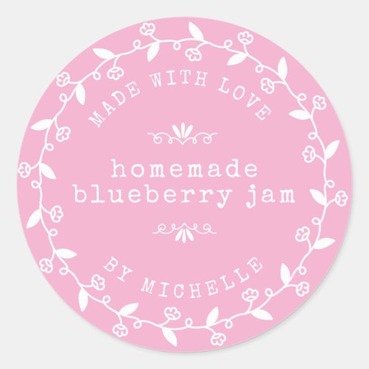 Handgemaakt Met Liefde Jam Label Inblikken Sticker (Voorkant)