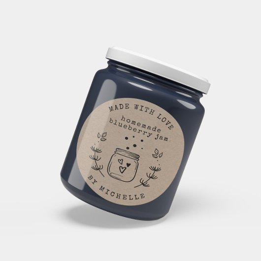 Handgemaakt Met Liefde Jam Label Inblikken Sticker