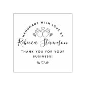 Handgemaakt met liefde | Jouw naam & Dankuwel Beri Rubberstempel (Afrduk)