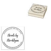 Handgemaakt met liefde kalligrafie Script Naam toe Rubberstempel (Gestempeld)