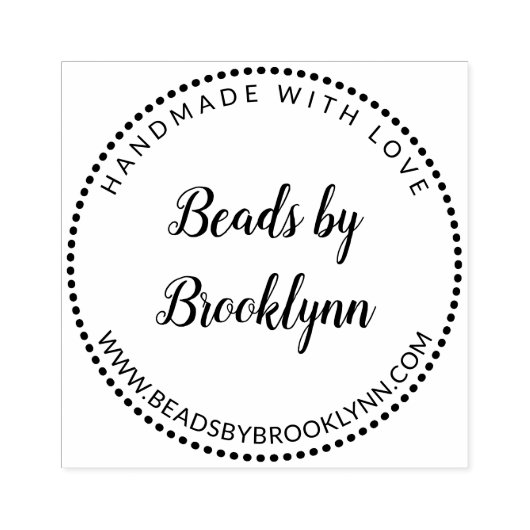 Handgemaakt met liefde kalligrafie Script Naam toe Rubberstempel (Afrduk)