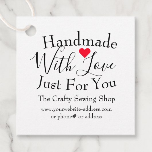 Handgemaakt Met Liefde Kleine Ambachtelijke Zakeli Bedankjes Labels (Voorkant)