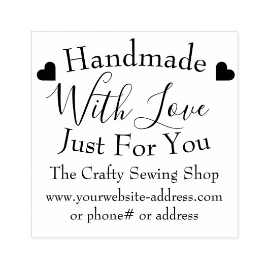 Handgemaakt Met Liefde Kleine Ambachtelijke Zakeli Rubberstempel (Afrduk)