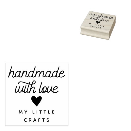Handgemaakt met liefde kleine bedrijven branding rubberstempel (Gestempeld)