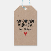 Handgemaakt met liefde kraft cadeau Labels Cadeaulabel (Voorkant)