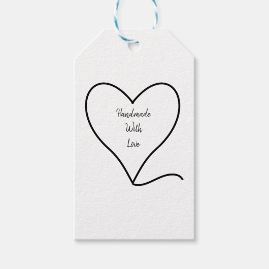 Handgemaakt met liefde labels cadeaulabel (Voorkant)