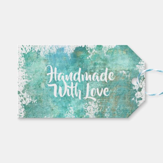 Handgemaakt met liefde labels cadeaulabel (Voorkant (Horizontaal))