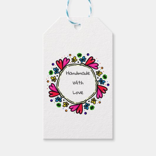 Handgemaakt met liefde labels cadeaulabel (Voorkant)