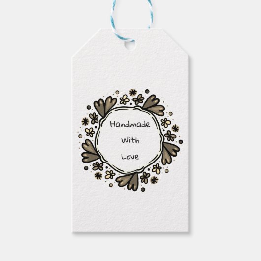 Handgemaakt met liefde labels cadeaulabel (Voorkant)