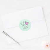 Handgemaakt met Liefde Leuk Land Hart Mint Groen Ronde Sticker (Envelop)