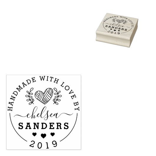 Handgemaakt Met Liefde Leuk Rustiek Script Craft L Rubberstempel (Gestempeld)