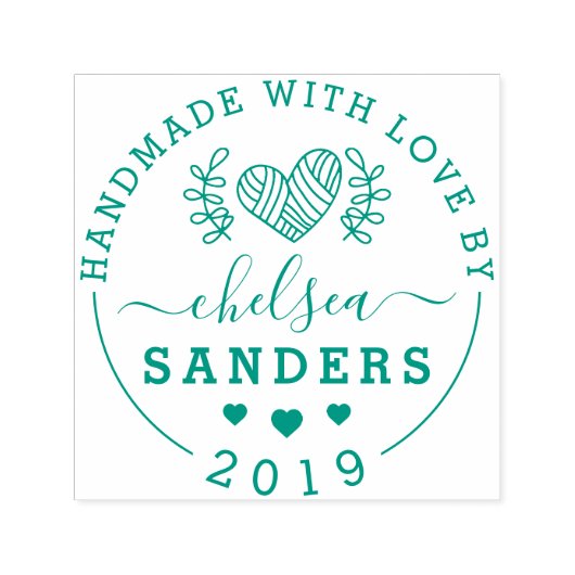 Handgemaakt Met Liefde Leuk Rustiek Script Craft L Zelfinktende Stempel (Design)