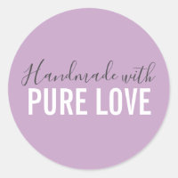 Handgemaakt met liefde lila typografie script