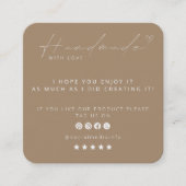 Handgemaakt met liefde Logo Small Business SocialM Vierkante Visitekaartje (Voorkant)