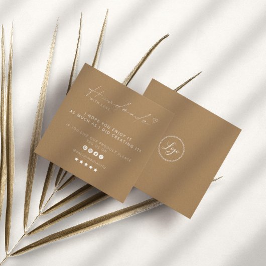 Handgemaakt met liefde Logo Small Business SocialM Vierkante Visitekaartje