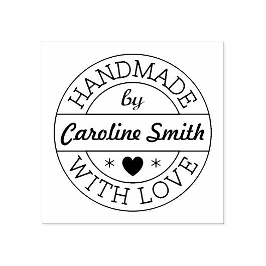 Handgemaakt met liefde, met aangepaste rubberstemp rubberstempel (Afrduk)