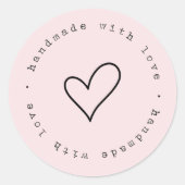 Handgemaakt met liefde met hart Sticker | Custom (Voorkant)