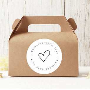 Handgemaakt met liefde met hart Sticker Custom