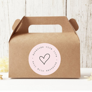 Handgemaakt met liefde met hart Sticker   Custom