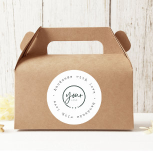 Handgemaakt met liefde met Logo   Aangepaste brand Ronde Sticker