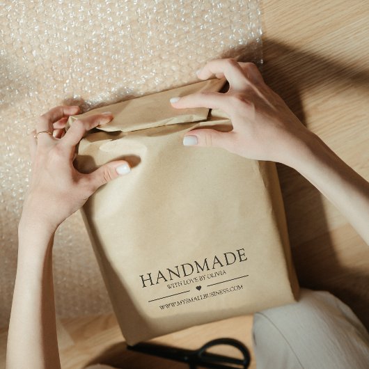 Handgemaakt met liefde Minimalistische Small Busin Rubberstempel