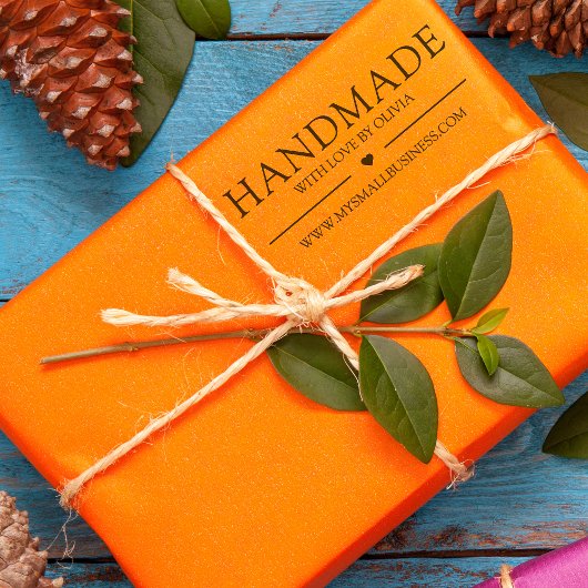 Handgemaakt met liefde Minimalistische Small Busin Rubberstempel