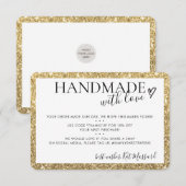 HANDGEMAAKT MET LIEFDE moderne chique faux gouden  Bedankkaart (Voorkant / Achterkant)