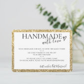 HANDGEMAAKT MET LIEFDE moderne chique faux gouden  Bedankkaart (Staand voorkant)