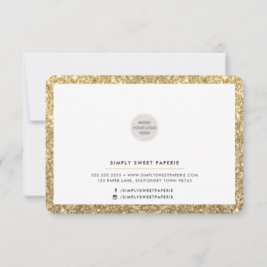 HANDGEMAAKT MET LIEFDE moderne chique faux gouden  Bedankkaart (Achterkant)