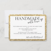 HANDGEMAAKT MET LIEFDE moderne chique faux gouden  Bedankkaart (Voorkant)